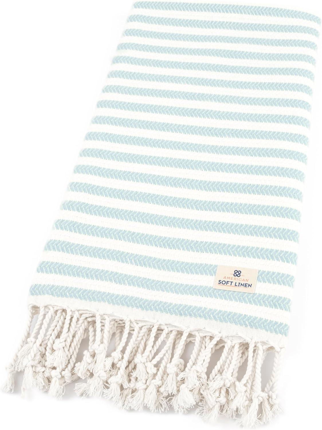 imageAmerican Soft Linen 100 Cotton Turkish Peshtemal Beach Towels 35quotx60quot Size 4 Pack Swim Towels for Beach and Pool Towels BrownTurquoise