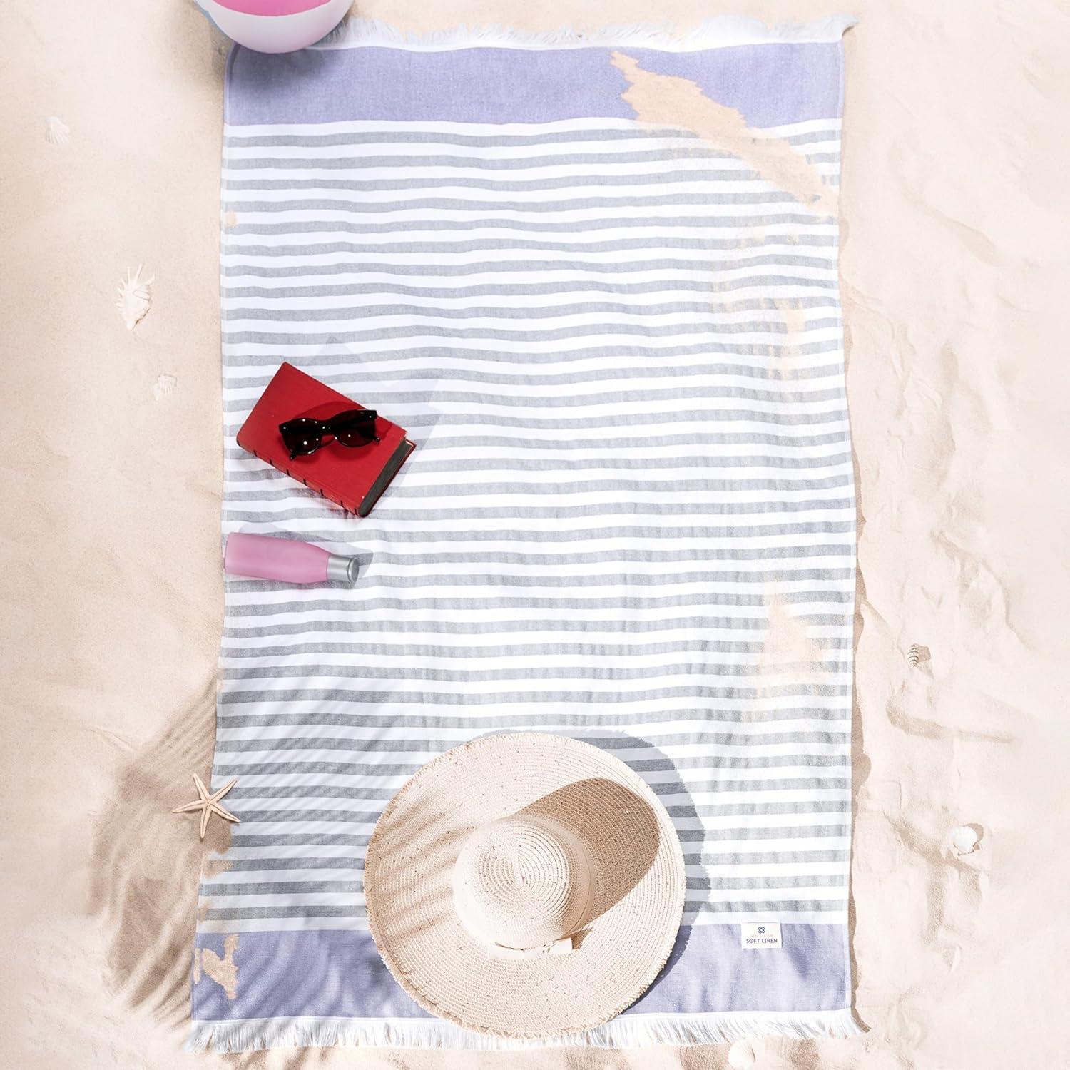 imageAmerican Soft Linen 100 Cotton Turkish Peshtemal Beach Towels 35quotx60quot Size 4 Pack Swim Towels for Beach and Pool Towels RosePurple