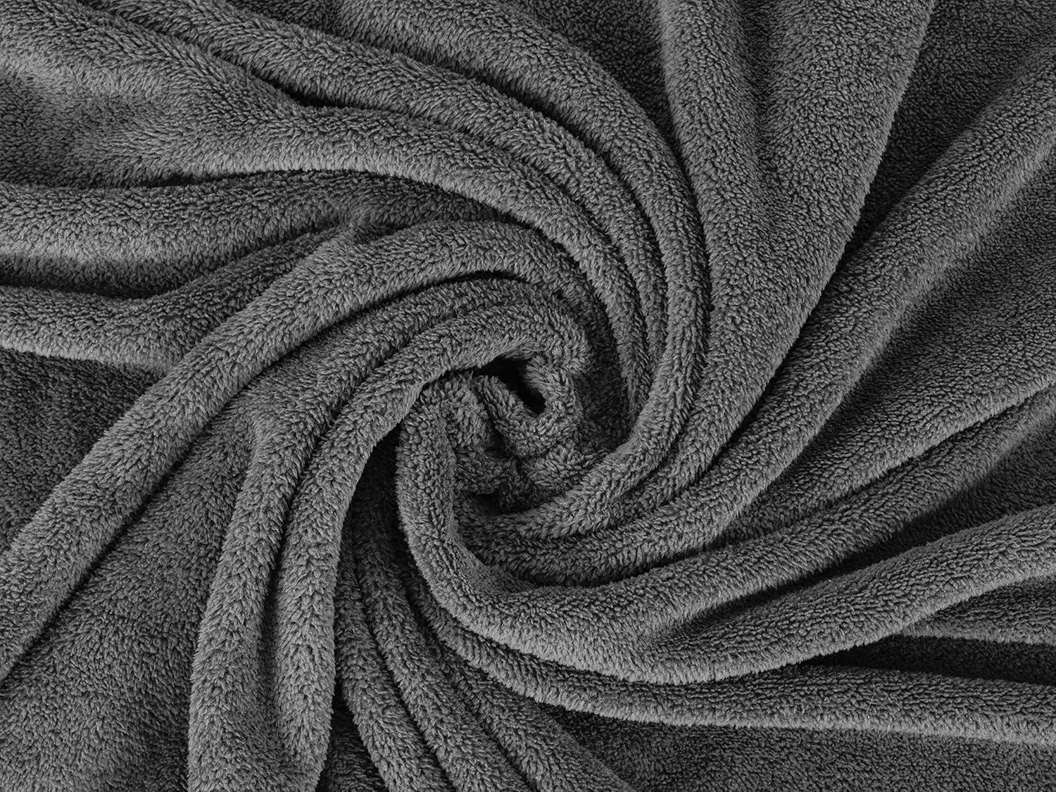 imageAmerican Soft Linen Bedding Fleece Blanket Throw Size 50x60 inch Plush Fuzzy Cozy Soft Blanket for Bed Sofa Couch BlackGray