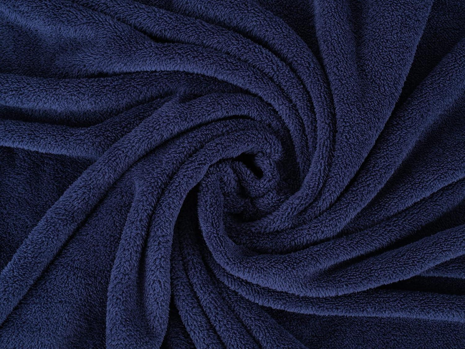 imageAmerican Soft Linen Bedding Fleece Blanket Throw Size 50x60 inch Plush Fuzzy Cozy Soft Blanket for Bed Sofa Couch BlackNavy Blue
