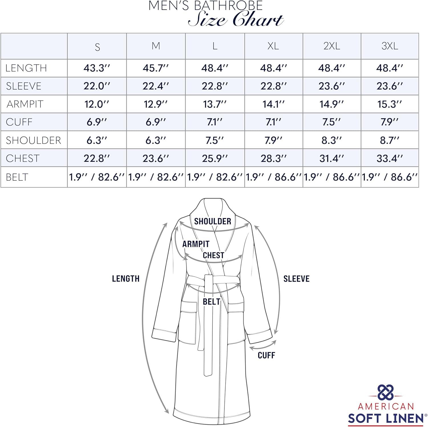 imageAmerican Soft Linen Mens 100 Cotton Terry Bathrobe Soft Absorbent Quick Dry Turkish Robe for MenBeige