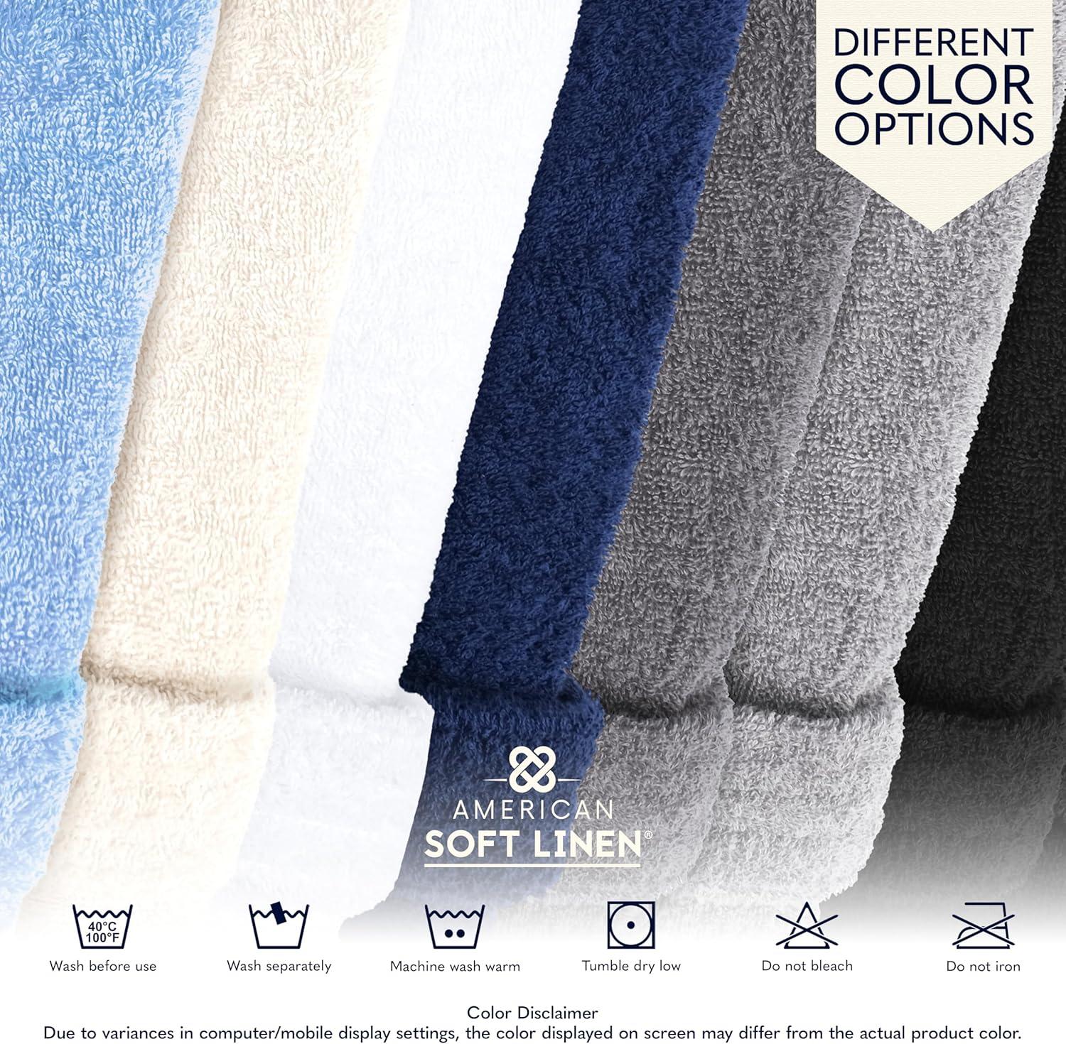 imageAmerican Soft Linen Mens 100 Cotton Terry Bathrobe Soft Absorbent Quick Dry Turkish Robe for MenBlack