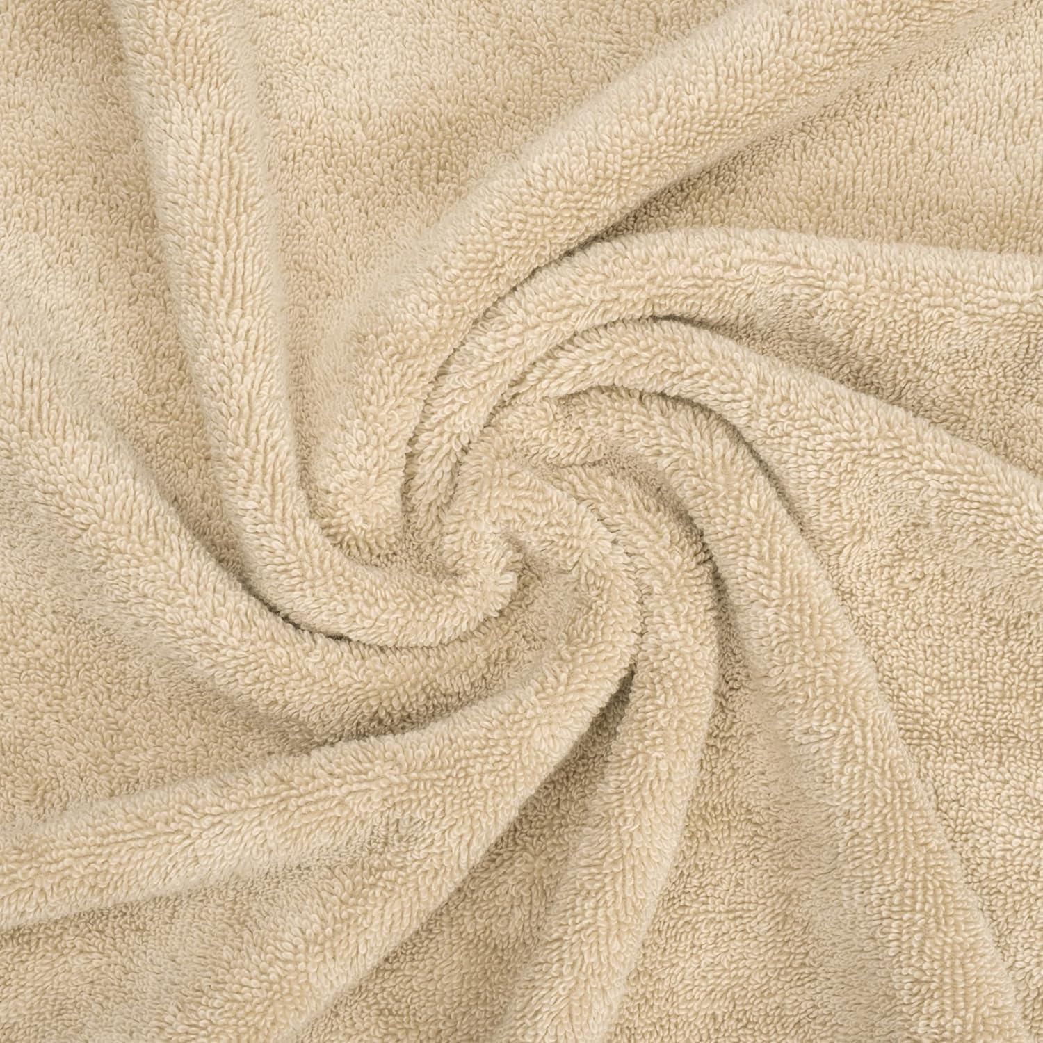 imageAmerican Soft Linen Salem Turkish Bath Towel Set 100 Cotton 600 GSM 6 Piece Towels for Bathroom 2 Bath Towels 2 Hand Towels 2 Washcloths WhiteBeige
