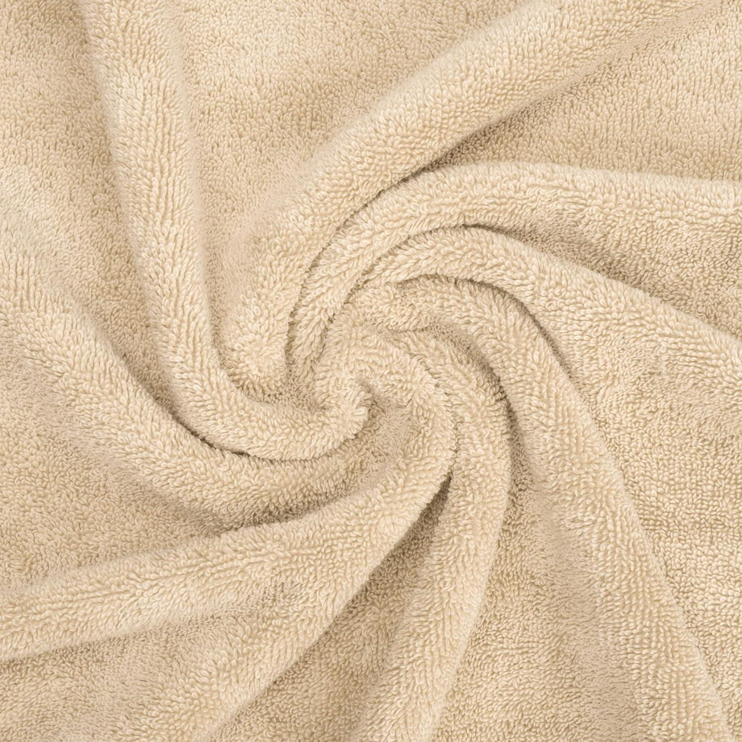 imageAmerican Soft Linen Salem Turkish Bath Towel Set 100 Cotton 600 GSM 6 Piece Towels for Bathroom 2 Bath Towels 2 Hand Towels 2 Washcloths WhiteBeige