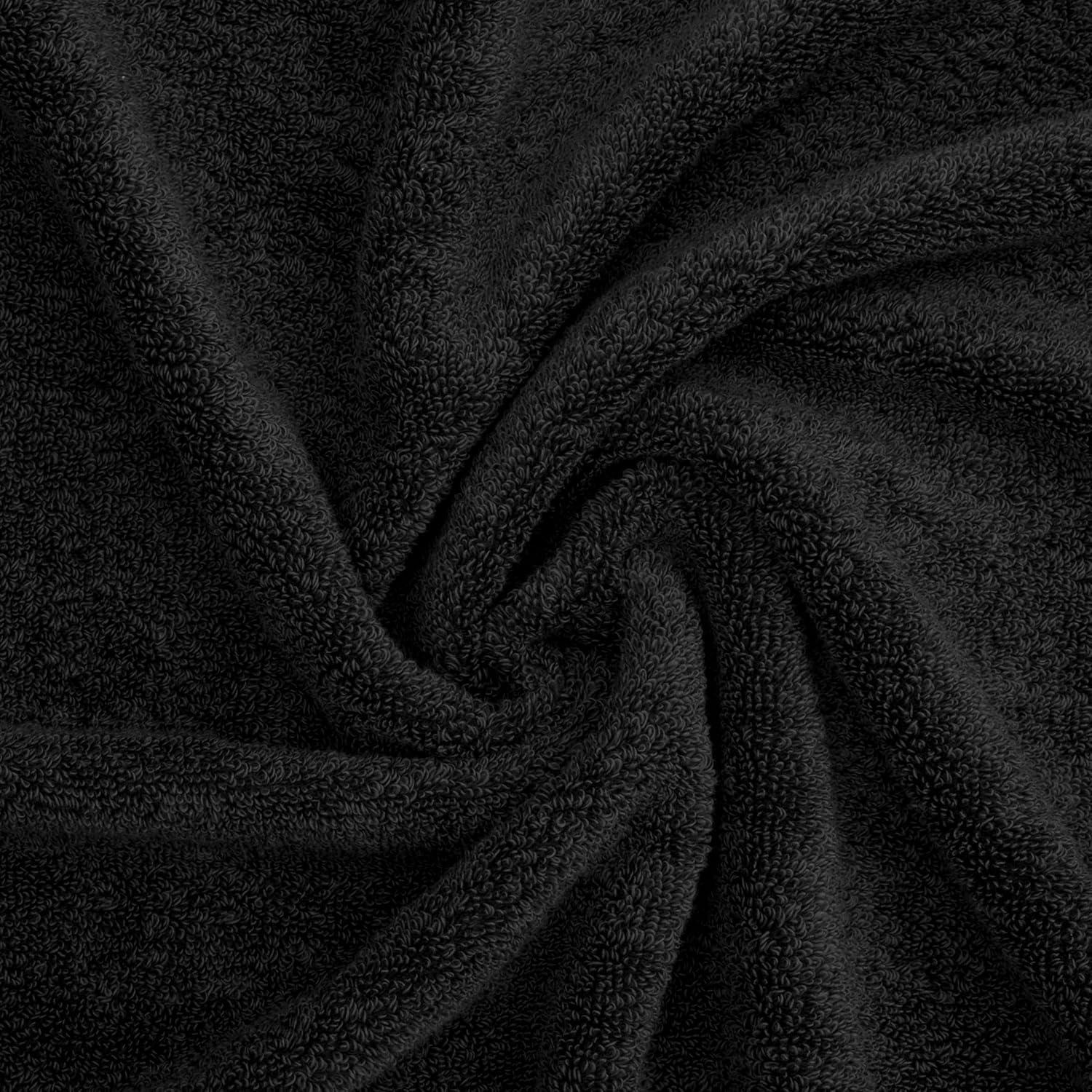 imageAmerican Soft Linen Salem Turkish Bath Towel Set 100 Cotton 600 GSM 6 Piece Towels for Bathroom 2 Bath Towels 2 Hand Towels 2 Washcloths WhiteBlack