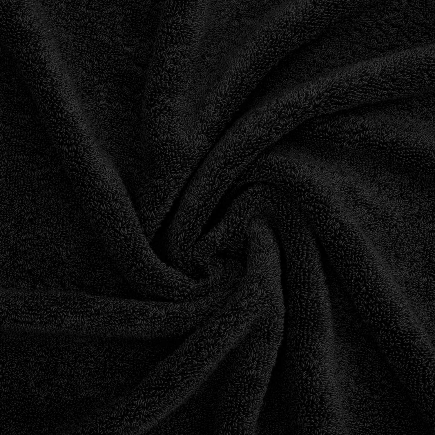 imageAmerican Soft Linen Salem Turkish Bath Towel Set 100 Cotton 600 GSM 6 Piece Towels for Bathroom 2 Bath Towels 2 Hand Towels 2 Washcloths WhiteBlack