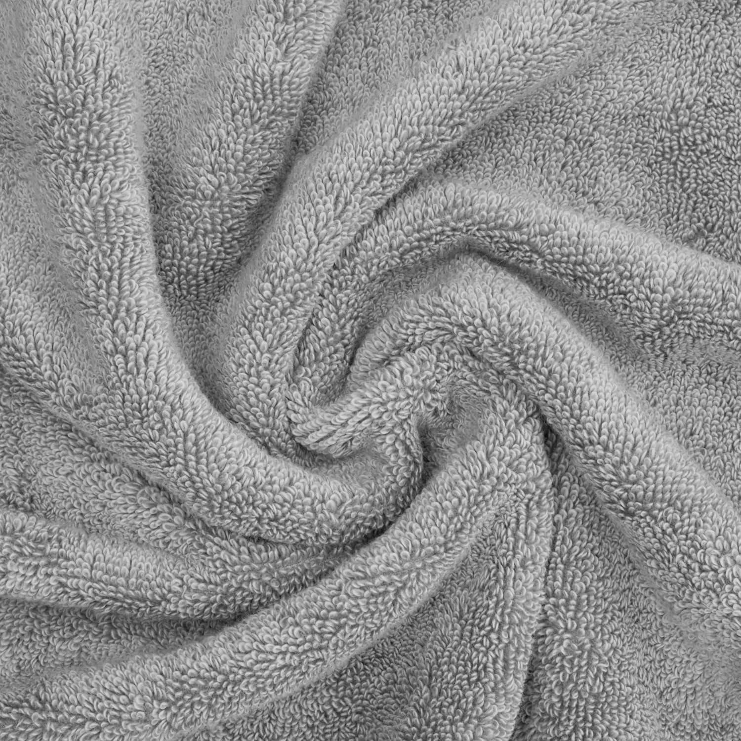 imageAmerican Soft Linen Salem Turkish Bath Towel Set 100 Cotton 600 GSM 6 Piece Towels for Bathroom 2 Bath Towels 2 Hand Towels 2 Washcloths WhiteCool Grey