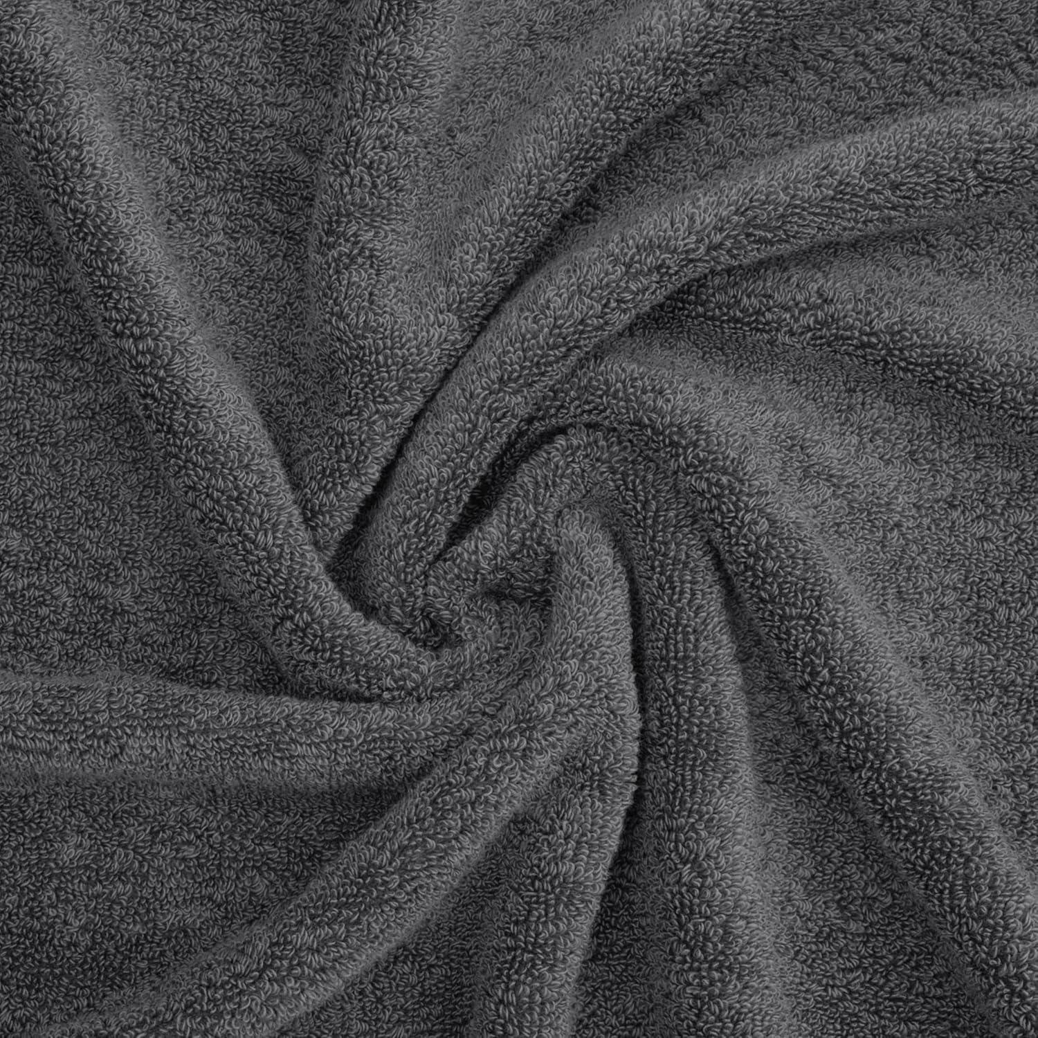 imageAmerican Soft Linen Salem Turkish Bath Towel Set 100 Cotton 600 GSM 6 Piece Towels for Bathroom 2 Bath Towels 2 Hand Towels 2 Washcloths WhiteDark Gray