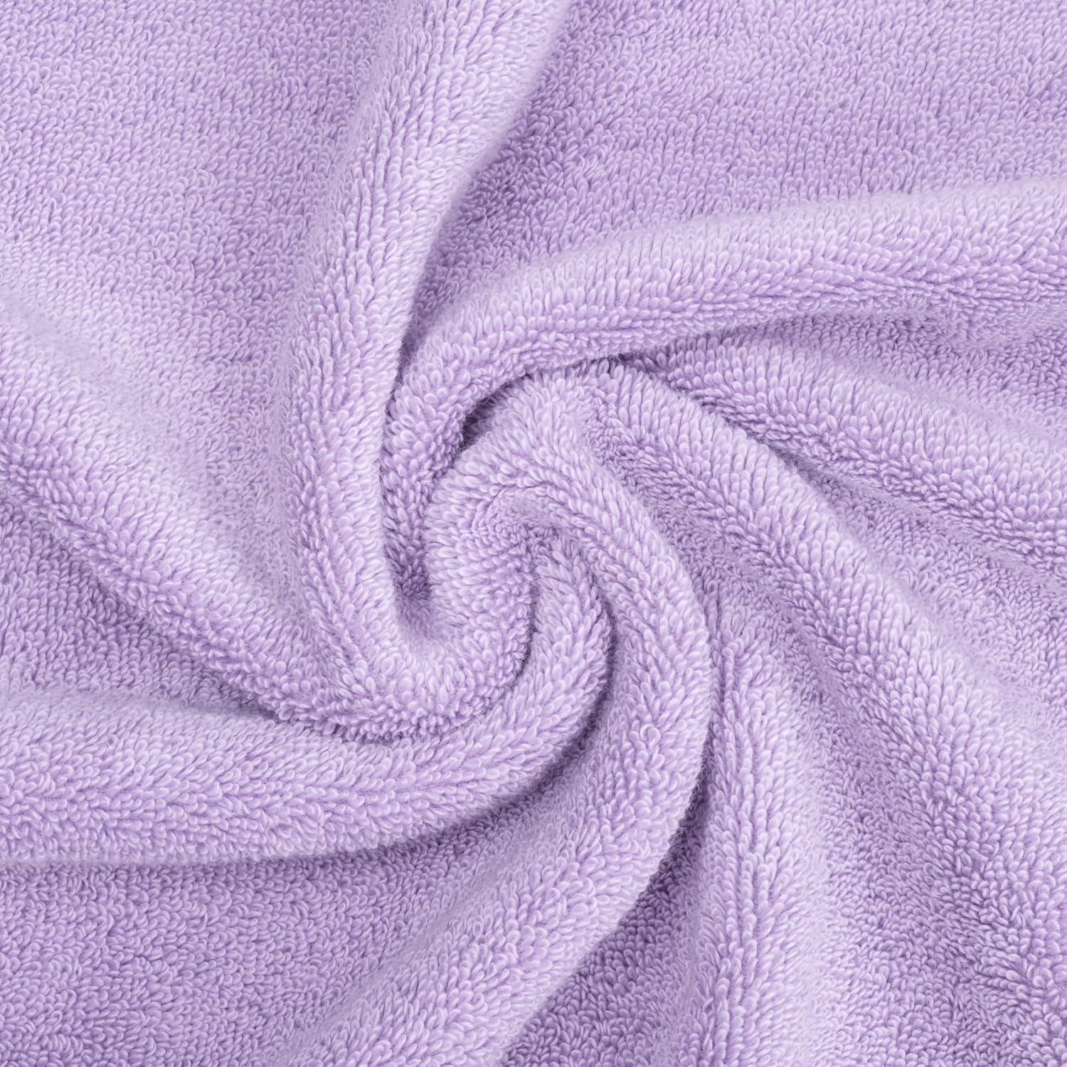 imageAmerican Soft Linen Salem Turkish Bath Towel Set 100 Cotton 600 GSM 6 Piece Towels for Bathroom 2 Bath Towels 2 Hand Towels 2 Washcloths WhiteLilac