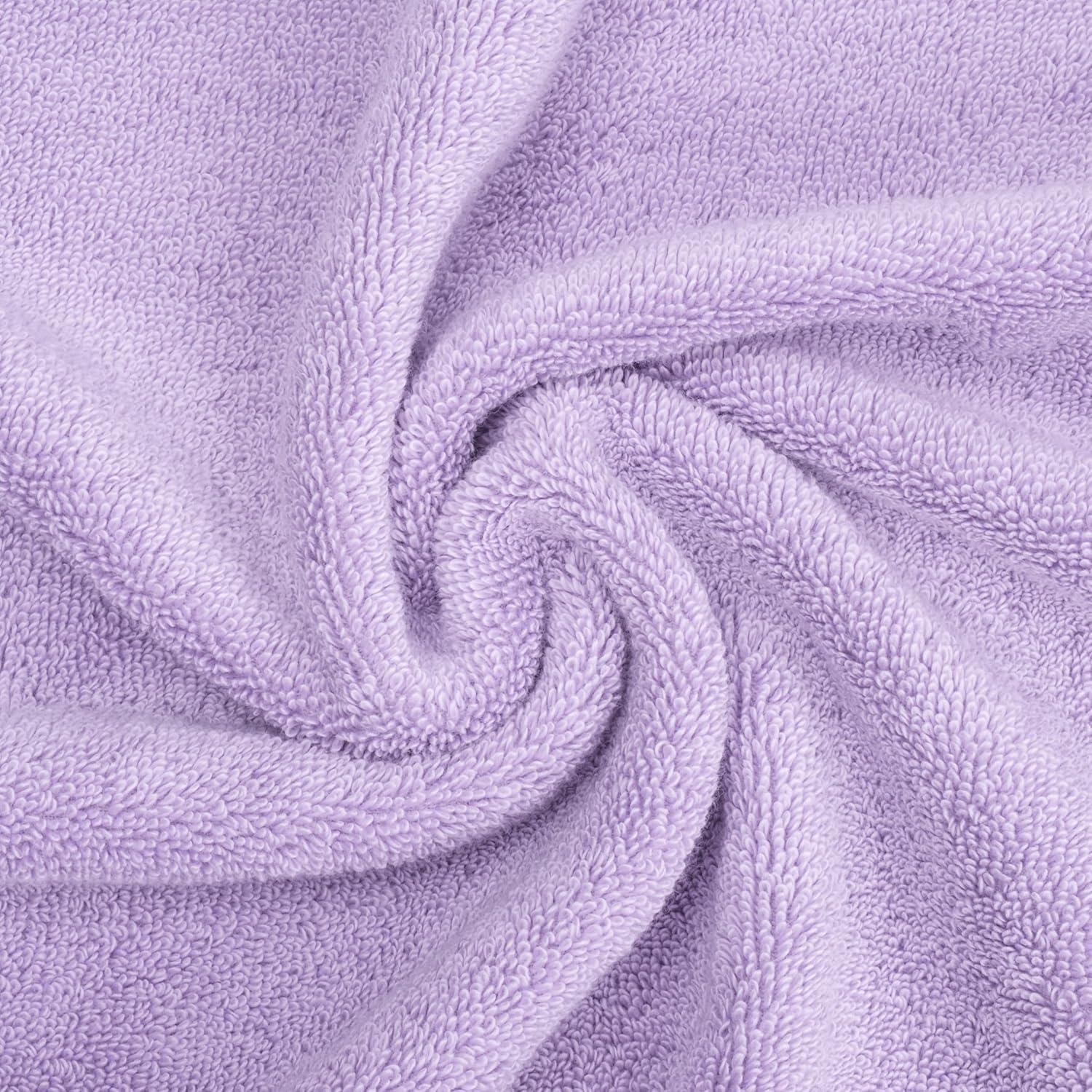 imageAmerican Soft Linen Salem Turkish Bath Towel Set 100 Cotton 600 GSM 6 Piece Towels for Bathroom 2 Bath Towels 2 Hand Towels 2 Washcloths WhiteLilac