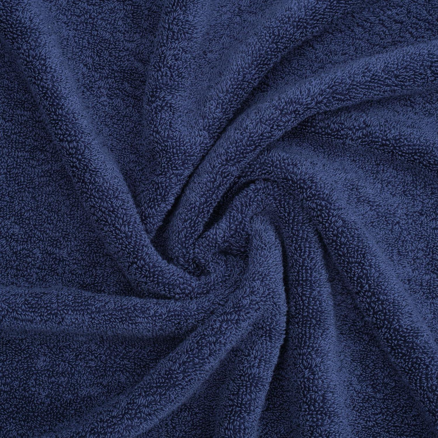 imageAmerican Soft Linen Salem Turkish Bath Towel Set 100 Cotton 600 GSM 6 Piece Towels for Bathroom 2 Bath Towels 2 Hand Towels 2 Washcloths WhiteNavy Blue