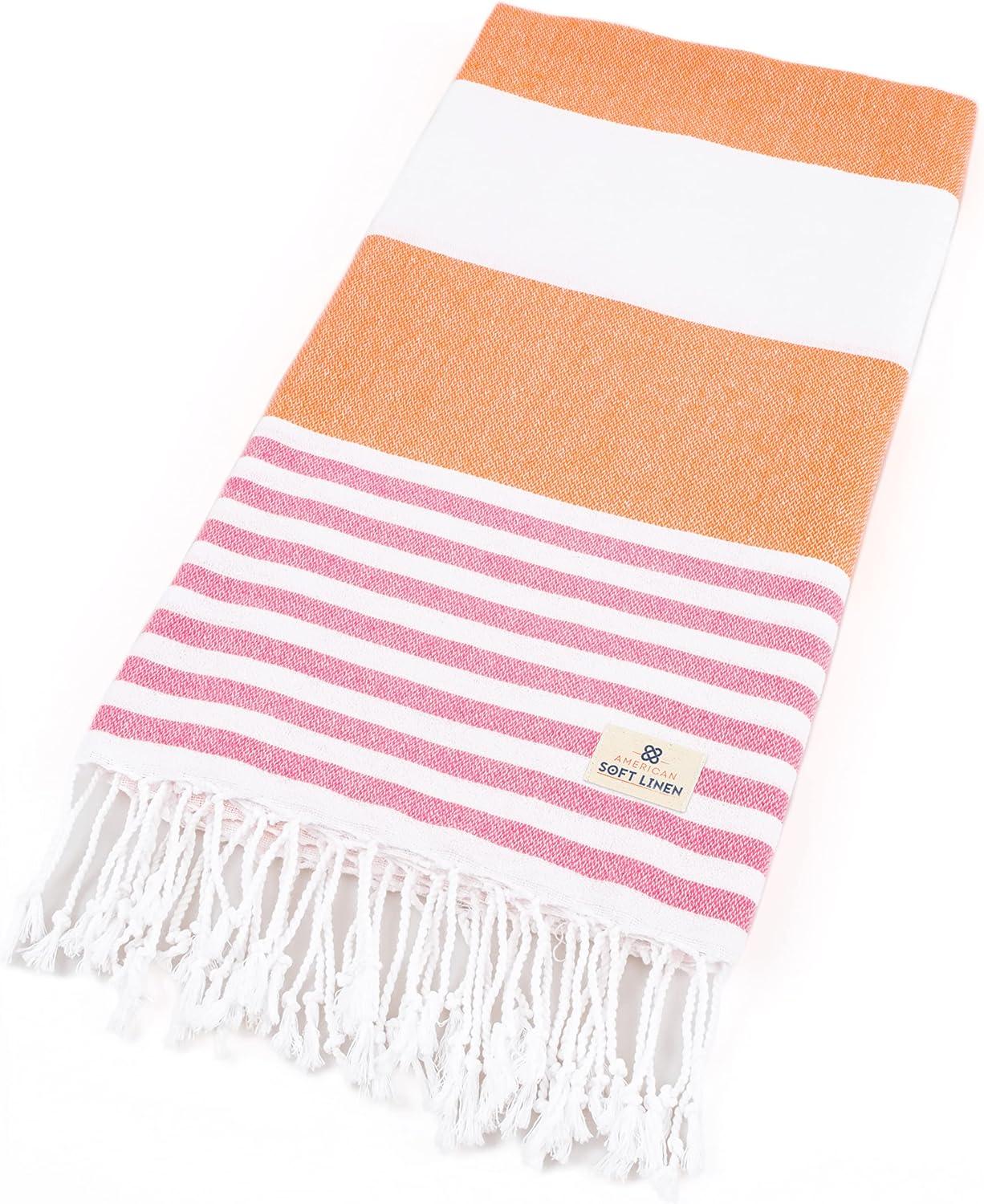 imageAmerican Soft Linen Turkish Peshtemal Beach Towels 40quot x 70quot Size 4 Pack Swim Towels for Beach and Pool Towels Blue StripePink
