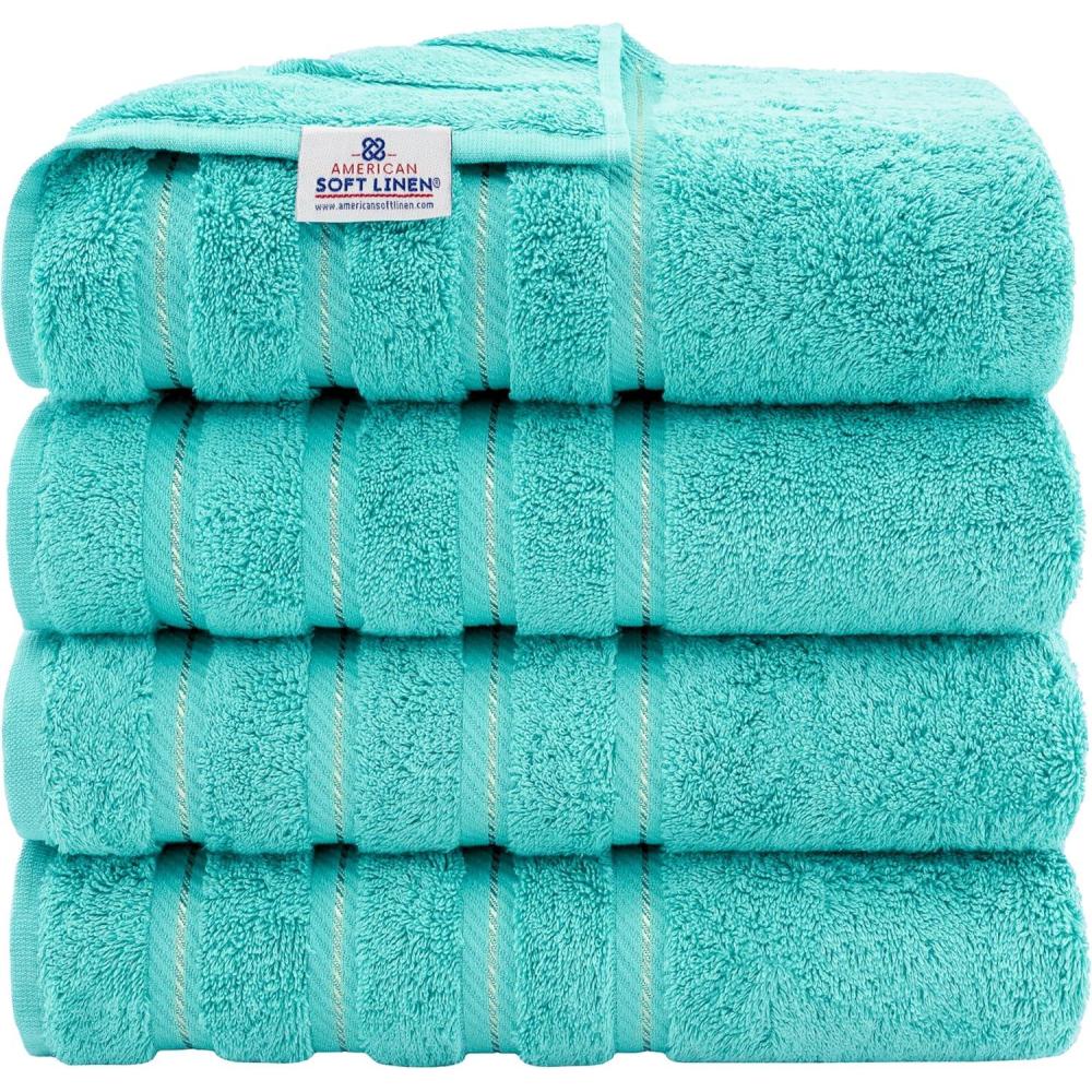imageAmerican Soft Linen 21x32 Fluffy Foamed Slip Reducer Bath Rug Machine Washable Area Bath Mat Rugs for Bathroom Navy BlueTurquoise Blue