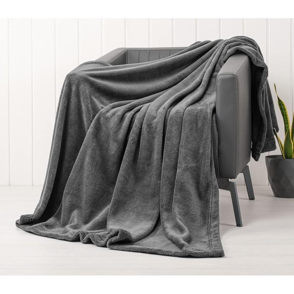 imageAmerican Soft Linen Bedding Fleece Blanket Twin Size 60x80 inch Plush Fuzzy Cozy Soft Blanket for Bed Sofa Couch GrayGray