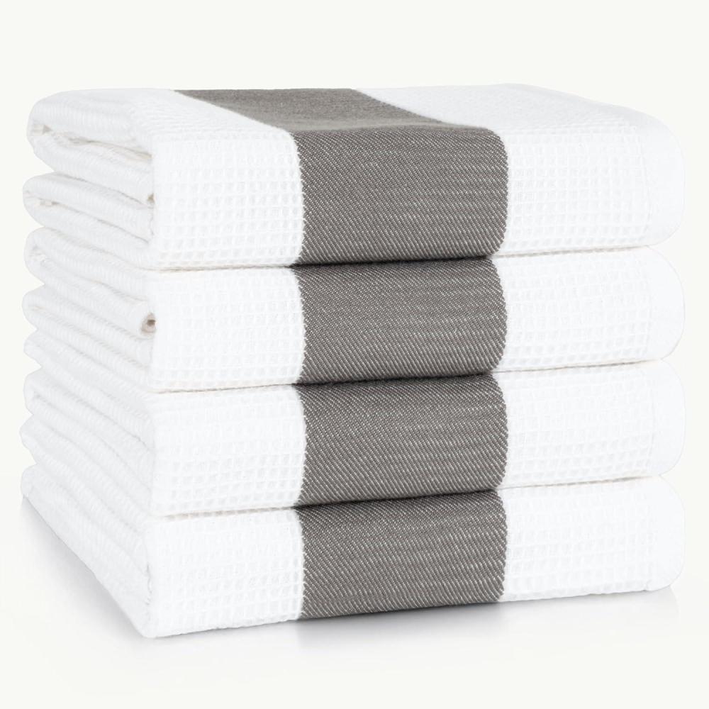 imageAmerican Soft Linen Dish Towels 100 Cotton Dish Cloths for Kitchen 4 Packed Soft Absorbent Quick Dry Kitchen Towels RedGray