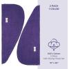American Soft Linen 100% Cotton Hair Towels for Women, Head Towel Cap, Cotton Hair Turban Towel Wrap for Long Curly Anti Frizz Hair, Soft and Absorbent Cotton Hair Towels 2 Pack, White(Purple)