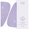 American Soft Linen 100% Cotton Hair Towels for Women, Head Towel Cap, Cotton Hair Turban Towel Wrap for Long Curly Anti Frizz Hair, Soft and Absorbent Cotton Hair Towels 2 Pack, White(Lilac)