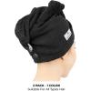 American Soft Linen 100% Cotton Hair Towels for Women, Head Towel Cap, Cotton Hair Turban Towel Wrap for Long Curly Anti Frizz Hair, Soft and Absorbent Cotton Hair Towels 2 Pack, White(Black)