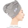 American Soft Linen 100% Cotton Hair Towels for Women, Head Towel Cap, Cotton Hair Turban Towel Wrap for Long Curly Anti Frizz Hair, Soft and Absorbent Cotton Hair Towels 2 Pack, White(Light Grey)