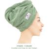 American Soft Linen 100% Cotton Hair Towels for Women, Head Towel Cap, Cotton Hair Turban Towel Wrap for Long Curly Anti Frizz Hair, Soft and Absorbent Cotton Hair Towels 2 Pack, Light Gray(Sage)