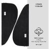 American Soft Linen 100% Cotton Hair Towels for Women, Head Towel Cap, Cotton Hair Turban Towel Wrap for Long Curly Anti Frizz Hair, Soft and Absorbent Cotton Hair Towels 2 Pack, White(Black)