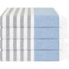American Soft Linen 100% Cotton Turkish Peshtemal Beach Towels, 35″x60″ Size 4 Pack Swim Towels for Beach and Pool Towels, Brown(Royal Blue)