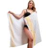 American Soft Linen 100% Cotton Turkish Peshtemal Beach Towels, 35″x60″ Size 4 Pack Swim Towels for Beach and Pool Towels, Brown(Sun Yellow)