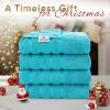 American Soft Linen 21×32 Fluffy Foamed Slip Reducer Bath Rug, Machine Washable Area Bath Mat Rugs for Bathroom, Navy Blue(Aqua Blue)