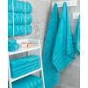 American Soft Linen 21×32 Fluffy Foamed Slip Reducer Bath Rug, Machine Washable Area Bath Mat Rugs for Bathroom, Navy Blue(Aqua Blue)