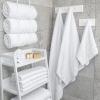 American Soft Linen 21×32 Fluffy Foamed Slip Reducer Bath Rug, Machine Washable Area Bath Mat Rugs for Bathroom, Navy Blue(Bright White)