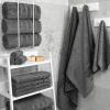 American Soft Linen 21×32 Fluffy Foamed Slip Reducer Bath Rug, Machine Washable Area Bath Mat Rugs for Bathroom, Navy Blue(Dark Gray)