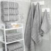 American Soft Linen 21×32 Fluffy Foamed Slip Reducer Bath Rug, Machine Washable Area Bath Mat Rugs for Bathroom, Navy Blue(Light Grey)
