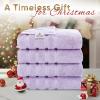American Soft Linen 21×32 Fluffy Foamed Slip Reducer Bath Rug, Machine Washable Area Bath Mat Rugs for Bathroom, Navy Blue(Lilac)