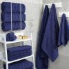 American Soft Linen 21×32 Fluffy Foamed Slip Reducer Bath Rug, Machine Washable Area Bath Mat Rugs for Bathroom, Navy Blue(Navy Blue)