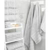 American Soft Linen 21×32 Fluffy Foamed Slip Reducer Bath Rug, Machine Washable Area Bath Mat Rugs for Bathroom, Navy Blue(Silver Gray)