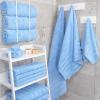 American Soft Linen 21×32 Fluffy Foamed Slip Reducer Bath Rug, Machine Washable Area Bath Mat Rugs for Bathroom, Navy Blue(Sky Blue)