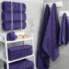 American Soft Linen 21×32 Fluffy Foamed Slip Reducer Bath Rug, Machine Washable Area Bath Mat Rugs for Bathroom, Navy Blue(Violet Purple)