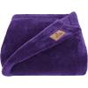 American Soft Linen Bedding Fleece Blanket Throw Size 50×60 inch Plush Fuzzy Cozy Soft Blanket for Bed, Sofa, Couch, Black(Purple)