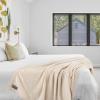 American Soft Linen Bedding Fleece Blanket Twin Size 60×80 inch Plush Fuzzy Cozy Soft Blanket for Bed, Sofa, Couch, Gray(Beige)