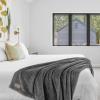 American Soft Linen Bedding Fleece Blanket Twin Size 60×80 inch Plush Fuzzy Cozy Soft Blanket for Bed, Sofa, Couch, Gray(Gray)