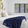 American Soft Linen Bedding Fleece Blanket Twin Size 60×80 inch Plush Fuzzy Cozy Soft Blanket for Bed, Sofa, Couch, Gray(Navy Blue)