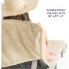 American Soft Linen Chaise Lounge Covers with Pocket, 86″x32″ Oversized Beach Pool Lounge Chair Towel, Beige(Beige Chair Towel)
