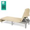 American Soft Linen Chaise Lounge Covers with Pocket, 86″x32″ Oversized Beach Pool Lounge Chair Towel, Beige(Beige Chair Towel)