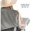American Soft Linen Chaise Lounge Covers with Pocket, 86″x32″ Oversized Beach Pool Lounge Chair Towel, Beige(Gray Chair Towel)