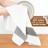 American Soft Linen Dish Towels, 100% Cotton Dish Cloths for Kitchen, 4 Packed Soft Absorbent Quick Dry Kitchen Towels, Beige(Gray)