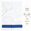 American Soft Linen Dish Towels, 100% Cotton Dish Cloths for Kitchen, 4 Packed Soft Absorbent Quick Dry Kitchen Towels, Beige(Navy Blue)