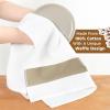 American Soft Linen Dish Towels, 100% Cotton Dish Cloths for Kitchen, 4 Packed Soft Absorbent Quick Dry Kitchen Towels, Red(Beige)
