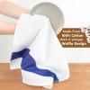 American Soft Linen Dish Towels, 100% Cotton Dish Cloths for Kitchen, 4 Packed Soft Absorbent Quick Dry Kitchen Towels, Red(Navy Blue)