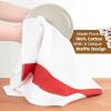 American Soft Linen Dish Towels, 100% Cotton Dish Cloths for Kitchen, 4 Packed Soft Absorbent Quick Dry Kitchen Towels, Red(Red)