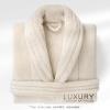 American Soft Linen Luxury Men’s Fleece Bathrobe Soft Warm Lightweight Plush Robe for Men Cozy Absorbent Spa Hotel Quality(Beige)